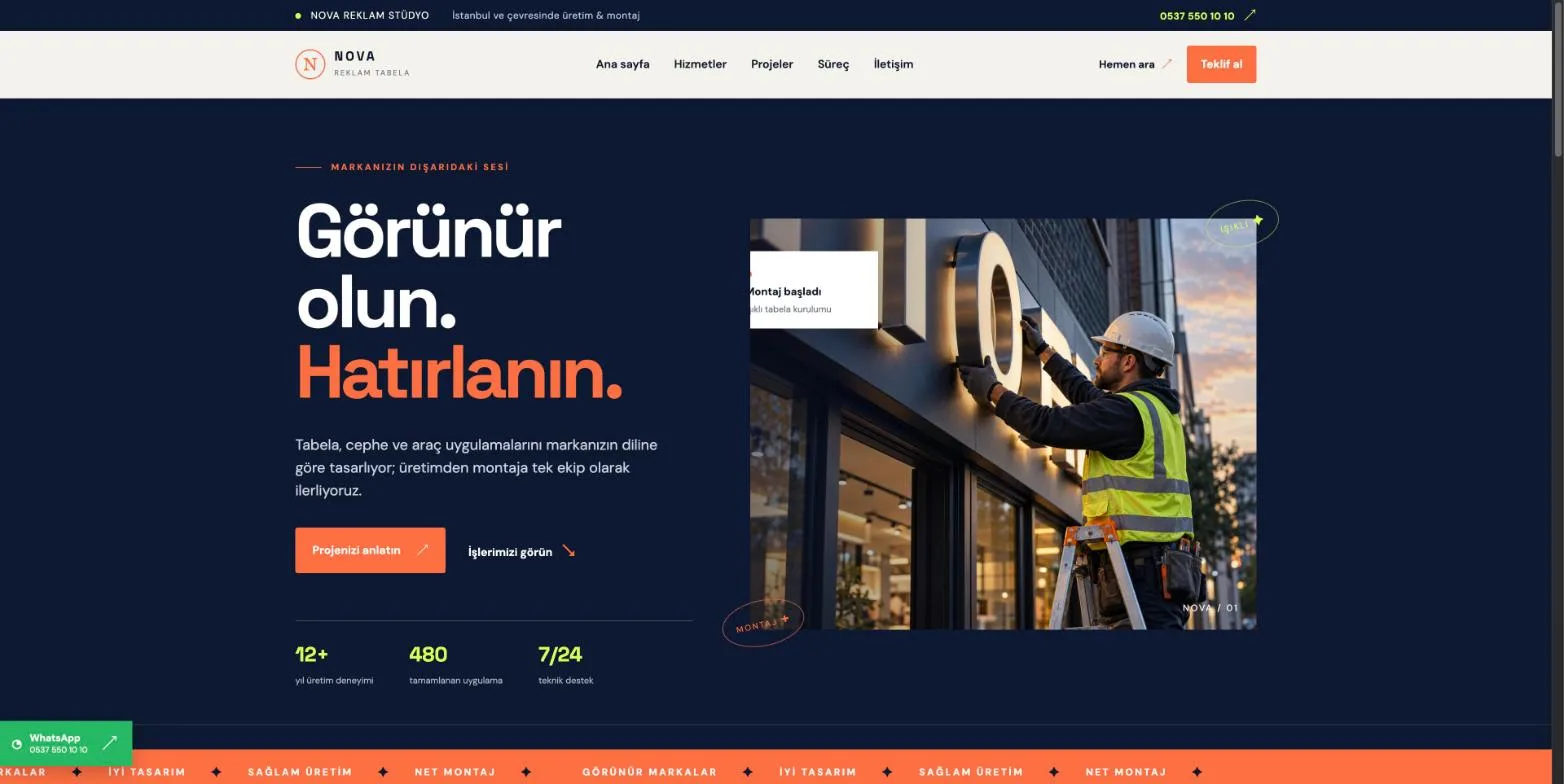 Nova Reklam Tabela demo ekran görüntüsü