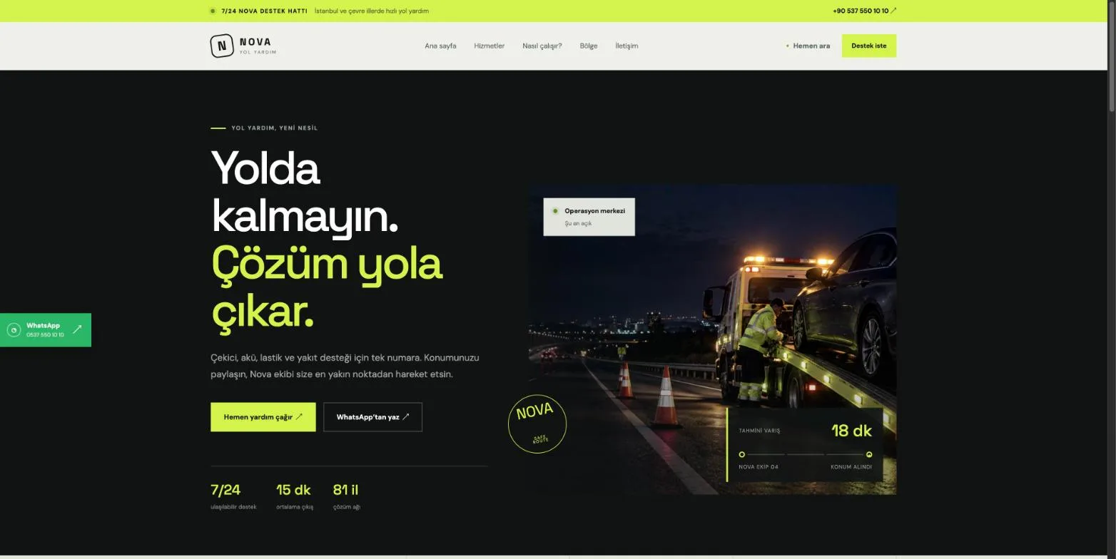 Nova Yol Yardım demo ekran görüntüsü